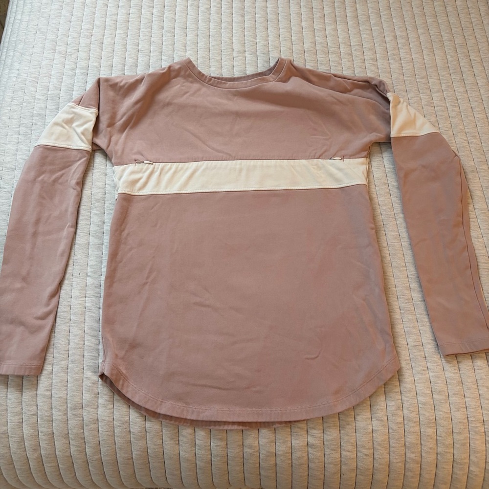 Pink and White Movemama Nursing Long Sleeve Shirt - XS